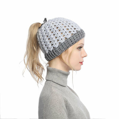 

Fashion Women Warm Winter Wool Knitted Beanie Bobble Hat Knitted Ski Cap