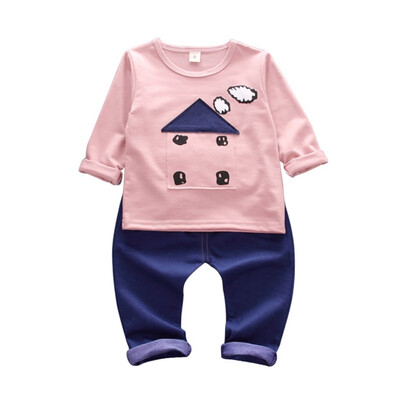 

Children Sets Autumn Baby Boy Girl Cotton Print Letter Pattern Long Sleeve Sweatshirt Trousers Casual Outfits Set