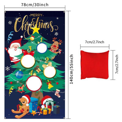 

Christmas Festival Sandbags Throwing Game Flag Party Decoration Santa Claus Christmas Tree Snowman Banner Decoration