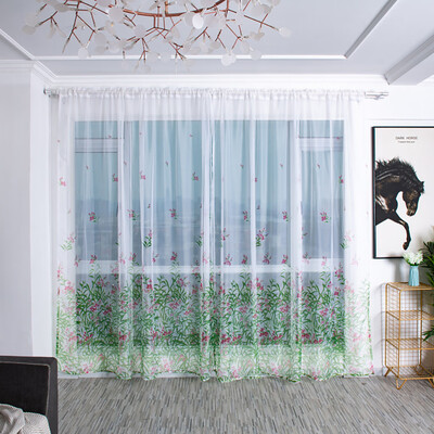 

Gobestart Trees Sheer Curtain Tulle Window Treatment Voile Drape Valance Fabric