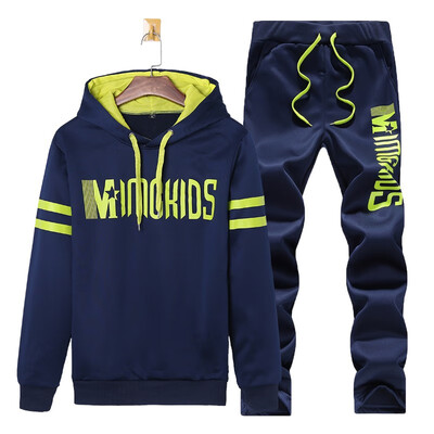 

2019 New Arrival Mens Fashion Suit Baseball Uniform 2 Pieces HoodiePant Sporty Leisure Suit1 Size Bigger than your normally wear