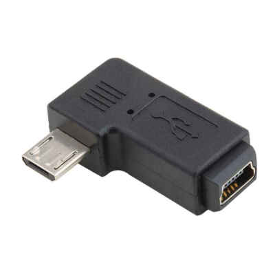 

USB Micro 5 Pin Male to Mini 5 Pin Female 90 Degree Angle Adapter Converter Connecter