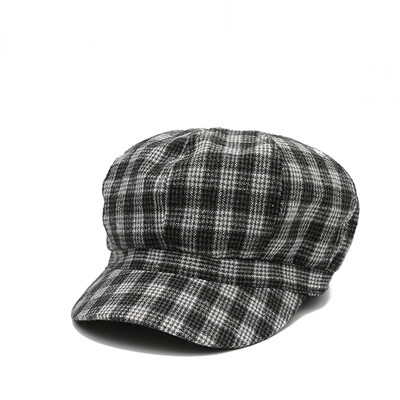 

Spring&summer hat womens cotton check eight-angle cap autumn&winter new England Beret Korean style cap&cap