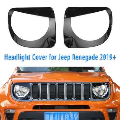 

2pcs Front Light Headlight Lamps Angry Eyes Sticker Trim For Jeep Renegade 19-20