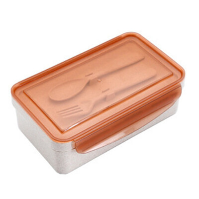 

Hot Portable Healthy Lunch Box 2 Layer 2 Lids Wheat Straw Bento Boxes Dinnerware Food Storage Container for Kids School Office