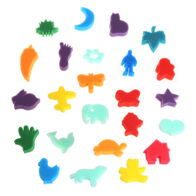 

24Pcs Sponge Set Children Kids Art Craft Painting DIY Toy Home Education Toy