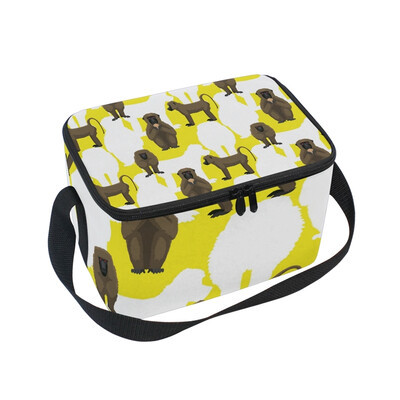 

ALAZA Baboon Cartoon Lunch Box Insulated Lunch Bag Large Cooler Tote Bagfor Men Women