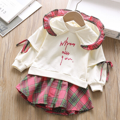 

1-6T Baby Girl Dress New Autumn Cute Toddler Girls Cartoon Print Round Neck Hooded Sweater Princess Long Sleeve Dress