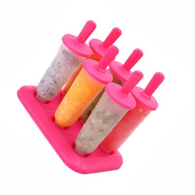 

6 Cells Non-toxic PP Plastic Ice Cream Cubes Mould Handmade DIY Kitchen Mold Tools with Base