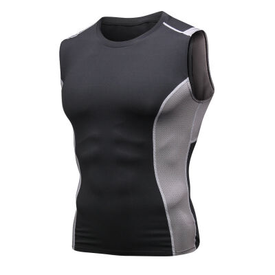 

Men Casual Sleeveless Quick-drying Breathable Vest Bottoming Round Collar Sports Color Matching Sports Vest