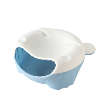 

Lazy Bear Design Double Layer Fruit Plate with Cellphone Stand Holder Snacks Seeds Dish Container Storage Box Style 6 White Blue