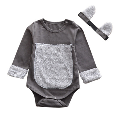 

Hot New Autumn Baby Cute Clothing Sets Newborn Girl Long Sleeve Romper Headband Costume