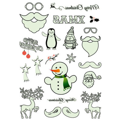 

Christmas Luminous Temporary Tattoo Stickers For Party Children Waterproof Christmas Decorations New Year Decor
