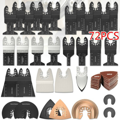 

12384072PCS Carbon Steel Coarse Cutter Saw Blades Bi-metal Straight Wood Mix Oscillating Multitool Power