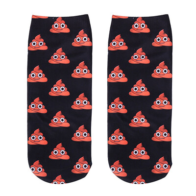 

Cute Casual Poo Print Unisex Low Cut Ankle Socks Funny Sock