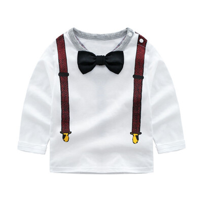 

Baby Kid Boys White T Shirt For Spring Autumn Infant Kids Boys Long SleeveT-Shirts Clothes Cotton Toddler Tops