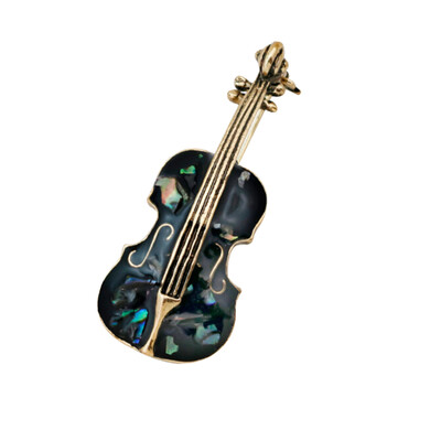 

Apparel Accessory Musical Club Badge Brooch Joyeria Guitar Shaped Brooches Enamel Abalone Shell Instruments Lapel Pin