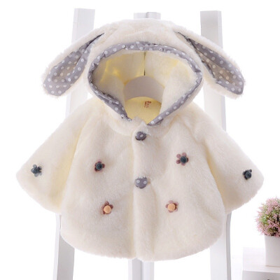 

New Style Infant Girls Clothes Outerwear Cloak Jacket Toddler Baby Cute Fleece Fur Winter Warm Coat Kids Cute Ear Coat Clothes