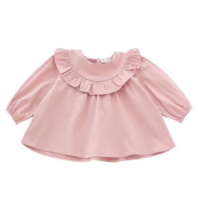 

Autumn Shirt Ruffle Long Sleeve Baby Girls Blouse Lotus Collar Kids Girl Tops Outwear