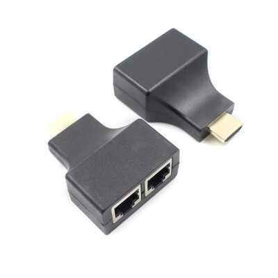 

2Pcs HD to Dual RJ45 Extender Over Cat 5e6 1080P HD Network Ethernet Adapter Dual Network Cable Extender