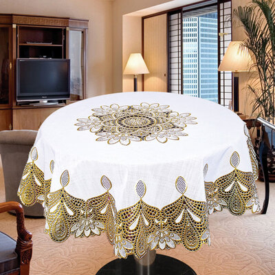 

New Arrivel PVC Hot Stamping Tablecloth Waterproof Oilproof Decorative Floral Table Cover Anti-hot Fabric for free