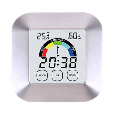 

Touch Screen Digital Thermometer Hygrometer Alarm Clock Home Indoor Table Comfort Index Display Temperature Humidity Meter