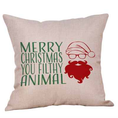 

〖Follure〗Merry Christmas Pillow Cases Cotton Linen Sofa Cushion Cover Home Decor