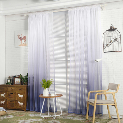 

Toponeto Gradient Sheer Curtain Tulle Window Voile Drape Valance Smooth Panel Fabric