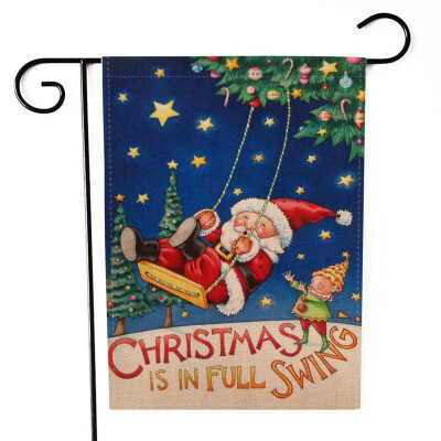 

Tailored Christmas Garden Flag Santa Claus Double Sided Banner Outdoor Lawn Decor Flag