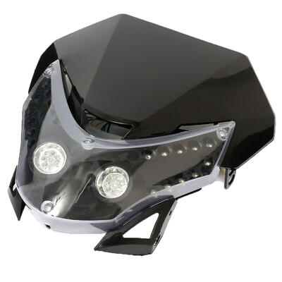 

12V Universal Motorcycle Headlights LED Dirtbike Motorcycle LED Headlight Fairing Light Replacement
