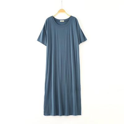 

Dress For Pregnant Women Loose Modal Nightdress Solid Color O-neck Half Sleeve Dress Large Size Fat MM Nightdress