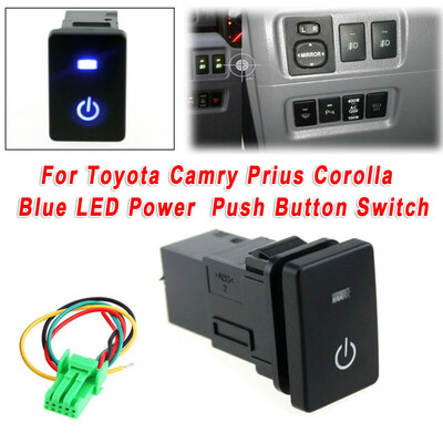 

Blue LED Power Lights Push Button Switch Laser For Toyota Camry Prius Parts