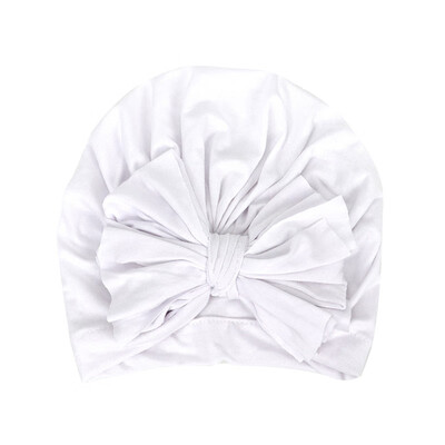 

All Season Sweet Baby Girl Hat With Bowknot Comfortable Cute Solid Color Candy Color Baby Turban Cap Elastic Infant Accessories