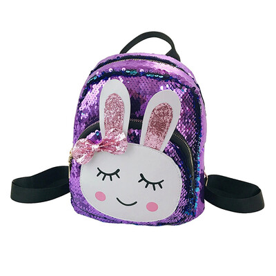 

Kids Cartoon Rabbit Sequin Backpack Children Girl Boy School Book bag Laser Sequin Small Backpack Travel Rucksack
