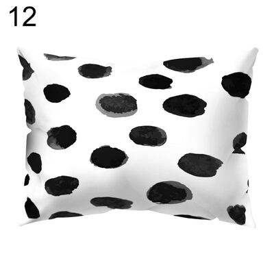 

Black White Heart Circle Throw Pillow Case Cushion Cover Sofa Bedding Articles