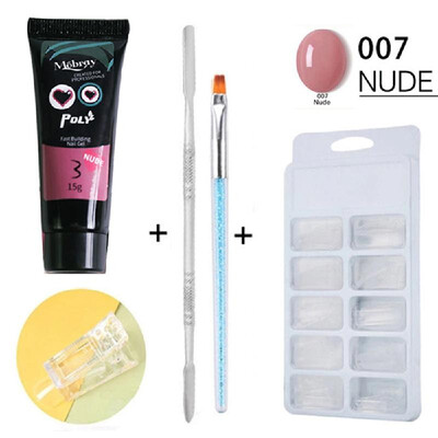 

100Pcs Nail Art Tips Mold Nail Clip Nail Cuticle Pusher Therapy Pen 15ml Quick-drying Nail Poly Gel