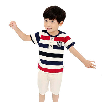 

Baby Clothes Set Short Sleeve Striped T-Shirt TopSolid Shorts Pant 2PCS Kids Boy Clothing Set Summer
