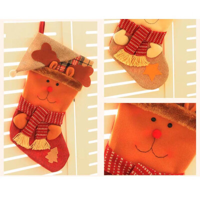 

〖Follure〗Christmas Gift Bag Santa Claus Snowman Elk Xmas Decoration Ornament Sock Decors