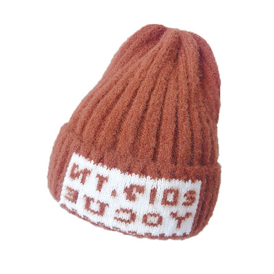 

Baby Girl Boy Winter Warm Letter Printed Elastic Hats Cap Cute Cap