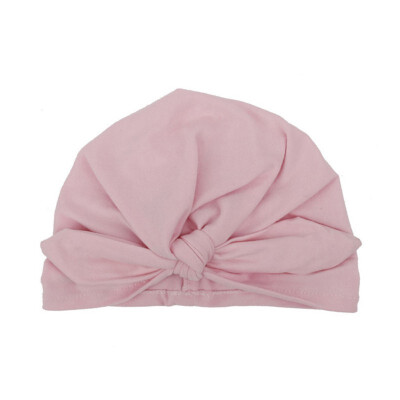 

0-1T Newborn Hats Baby Bowknot Solid Color Girls Boys Caps Baby Hat Infant Turban Elastic Cap