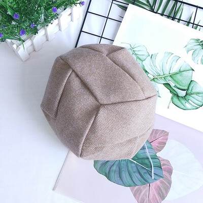 

Han version of autumn&winter hair bere hat female English retro plaid octagonal hat painter hat newspaper child bud hat tide