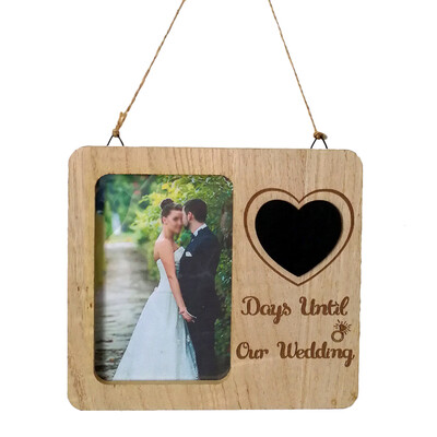 

Wedding Countdown Picture Frame Wooden Wedding Party Ornament Engagement Gift Table Decor