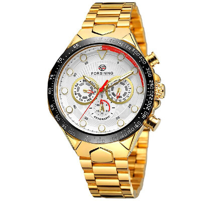 

FORSINING 432 Mechanical Men Watch 10 Meter Waterproof Luxury Business Luminous Wristwatch Date Week 24 Hours Male Watch with Thre