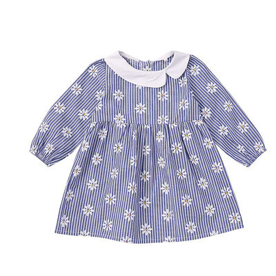 

Spring Lovely Toddler Kids Baby Girls Dress Floral Printed Long Sleeve Ruffle Princess Party Tulle Cute Lovely Dresses 1-5Y