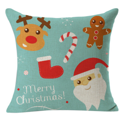 

Tailored Christmas Linen Square Throw Flax Pillow Case Decorative Cushion Pillow Cover A