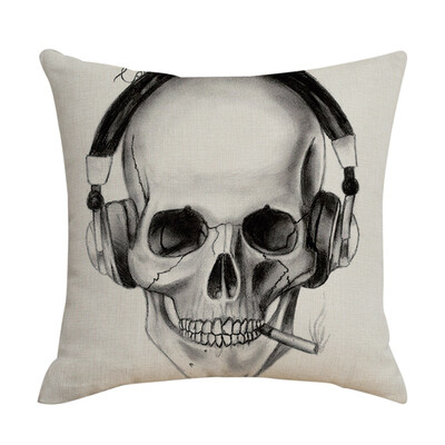 

2019 New Halloween Pillowcase Unique Skeleton Head Pattern Sofa Cushion Cover Festive Party Supplies