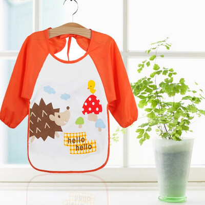 

Children Boys Girls Cartoon Baby Bibs Waterproof Toddler Long Sleeve Feeding Eating Bib Burp Cloths