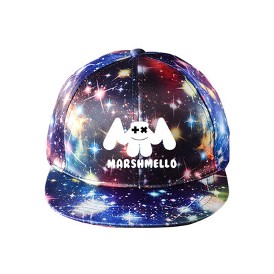 

DJ Marshmello Mask Kids Boys Galaxy Starry Sky Baseball Cap Hip Hop Hat Holiday