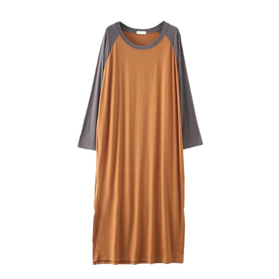

New Loose Modal Nightdress Pregnant Women Plus Fat Large Size Long Sleeve Dress