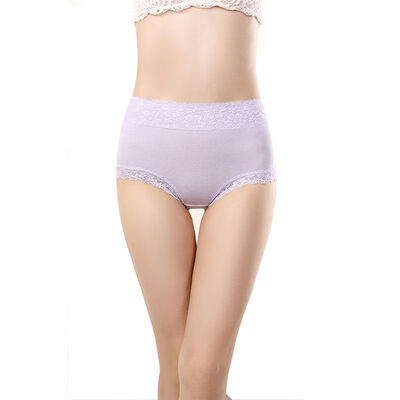 

Women High Waist Cotton Briefs Ladies Breathable Seamless Lace Underwear Panties Sexy Ultra-thin Traceless Solid Panties